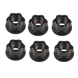 Wanyifa Titanium M6 M8 M10 M12 M14 M16 Flange Bolt Nut Bicycle Motorcycle Rear Axle Car Modification Accessories pack of 6 (M10 Pitch 1.5mm, Black)