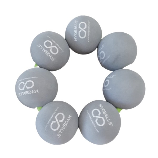PRIMEKINETIX MyoBalls Foam Roller TriggerPoint Massage Balls for Muscle Recovery and Joint Relief, 1 Set of 7 Balls, Gray
