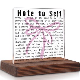 Note To Self Desk Decor, Mental Health, Inspirational, Motivational, Positivity Quotes Acrylic Decorative Signs Plaques WOW51