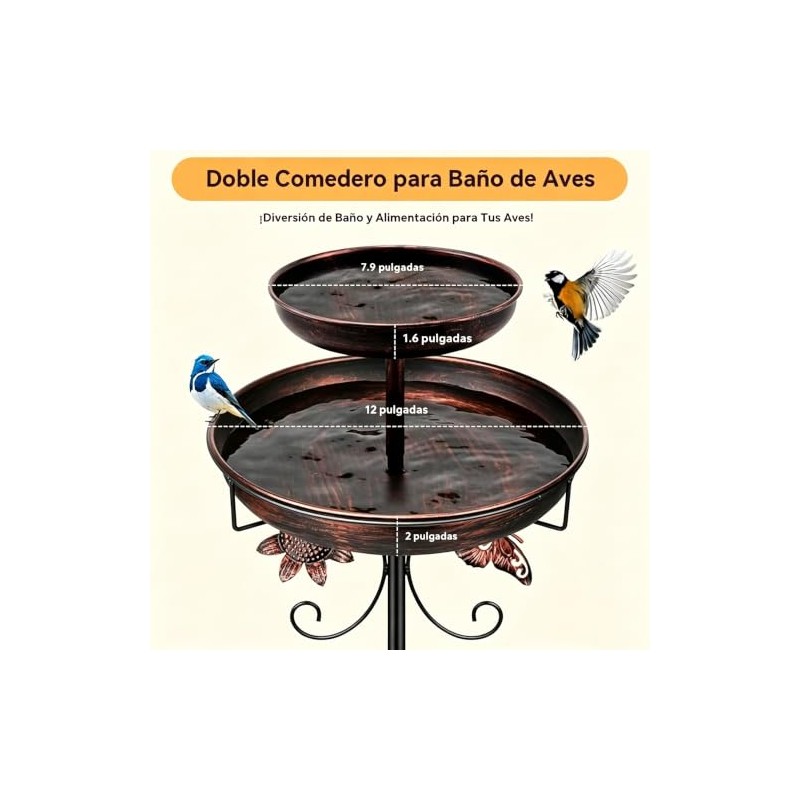 Wildlife Feeder Grande 42in Ba?era P?jaros Exterior, Ba?eras
