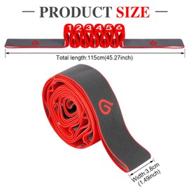 Fitness Bands, Resistance Bands with 9 Rings, Theraband, Fitness Band, Gymnastics Band, Elastic Band, Sports Training Bands for Training, Gym, Fitness, Pilates, Yoga (Red)