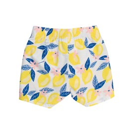 RUGGEDBUTTS Boys UPF50+ Sun Protection Fruits & Florals Swim Trunks - Lemon Capri, 4T