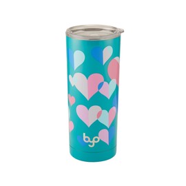 BYO TUMBLER DE ACERO INOXIDABLE DE 20 OZ DE DOBLE PARED CON CORAZONES BRILLANTES