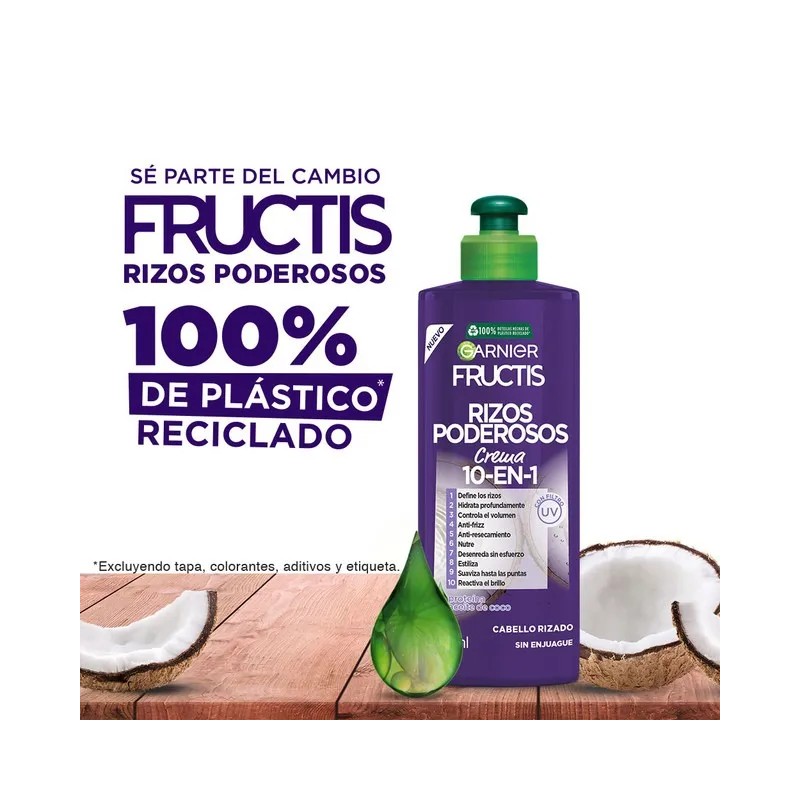 Crema Para Peinar Garnier Fructis Rizos Poderosos 300ml