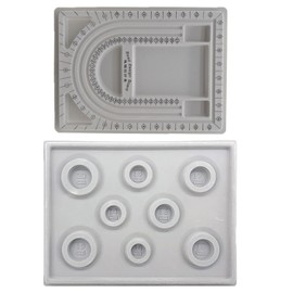 Qanye Pack of 2 Bead Boards, Bead Board, Jewellery Board Making, Design Plate, The Bead Design Board is Made of PVC Flocking, for Bead Design, Weaving Tool, Necklace, DIY Jewellery Making
