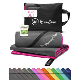 NirvanaShape Microfibre Towels, Absorbent, Lightweight, Quick-Drying Bath Towels, Travel Towels, Sports Towels, Ideal for Travel, Fitness, Yoga, Sauna