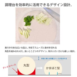 Round Cutting Board, Kamaboko Shape, Dishwasher Safe, Heat Resistant, Antibacterial, No Hole, Housewives Supervision Cutting Board, Round D-Shape, Semicircular, Round Cutting Board, Moving Gift