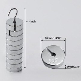Slotted Weight Set,9 Weights with Hanger Totaling 500g Use in Labs