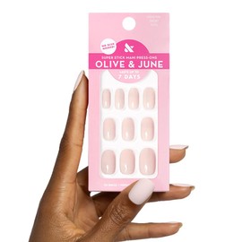 Olive & June Super Stick Mani Press-On Nails | Short, Squoval | No Glue Needed | 32 Tab Nails in 16 Sizes | Non-Toxic Tabs | Easy On-Off, Non-Damaging | Realest Look | 7-Day Wear | Tutu