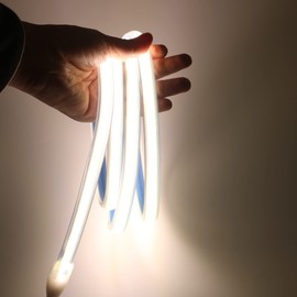 pcning 220 V 230 V COB LED Strip Super Bright IP67 Waterproof Strip 1 m 4000 K White with On/Off Switch (White, 1)