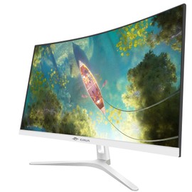 CRUA 27" Curved White Monitor, Full HD(1920x1080P) VA Panel 1800R 100HZ 120% sRGB Professional Computer Monitors, 3Sides Frameless, Flicker-Less,Blue Light Filter, for Office & Gaming (VGA, HDMI)