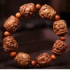 Natural Wood Hand Carving Bangle Bracelet (Guan Gong Yu Warrior)