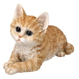 Pacific Trading Tabby Cat Lying Down Figurine 8.5 Inch