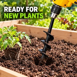 High Carbon Steel Garden Auger Drill Bit for Planting, 8 Size Options