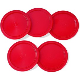 Pack of 5 Red 2-inch Mini Air Hockey Table Pucks - Color: 2.5-inch