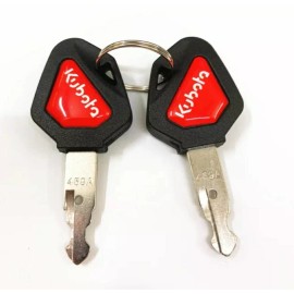 Kubota 2 Kubota Skid Steer Track Loader Mini Excavator Ignition Keys with Red Logo 459A