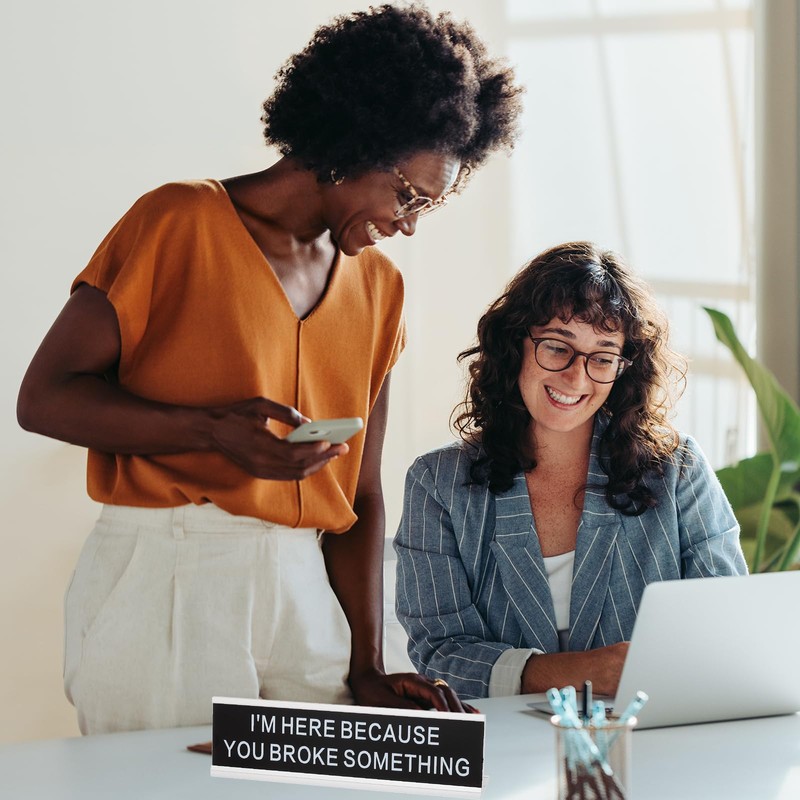 PATIKIL Funny Nameplate, 8"x2" Novelty Desk Sign Plaque Aluminum Desk