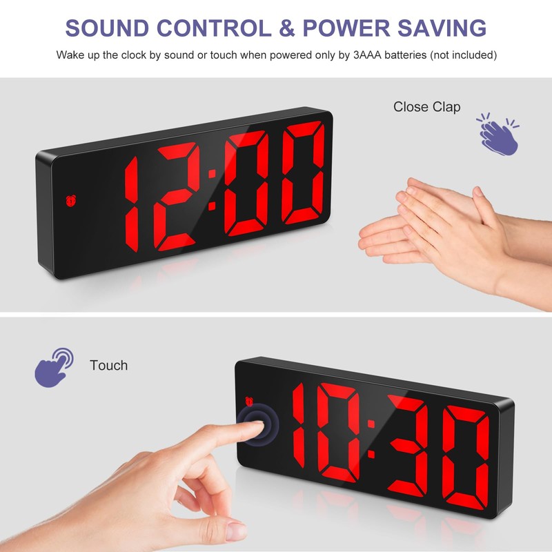 OQIMAX Digital Alarm Clock, Digital Alarm Clock with Large Numbers,