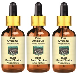 Devprayag Pure Arnica Oil (Arnica Montana) with Glass Dropper Natural Therapeutic Grade (Pack of Three) 100mlx3 (10 oz)