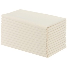 Aunti Em's Kitchen Aunti Em's Kitchen Flour Sack Dish Towels - Natural Cotton for Embroidery and Drying Glass, Hand, Dinnerware - Plain, Thick, Zero-Lint, Highly Absorbent - Set of 13, 27 x 27 Inch, Unbleached Tan