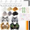 Seenelling 31 Pcs DIY Therian Mask Kit Blank Cat Mask