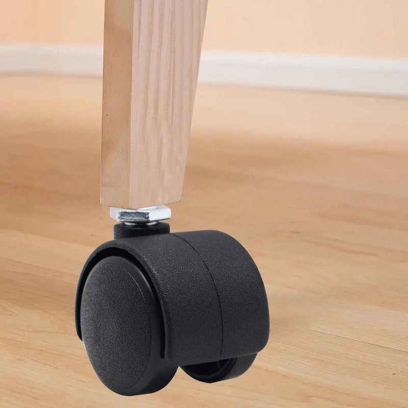 SWZHAI 1 Inch Plastic Casters Set of 4, M8 Threaded