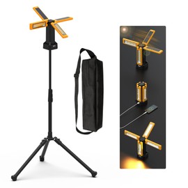iodoo 13200mAh Rechargeable Solar Work Light,IPX4 Waterproof with Folding Stand Support and Portable Carrying Bag, 8000 Lumen Stepless Dimmable, 4 Lighting Modes, White/Warm/Warm White (Standard)