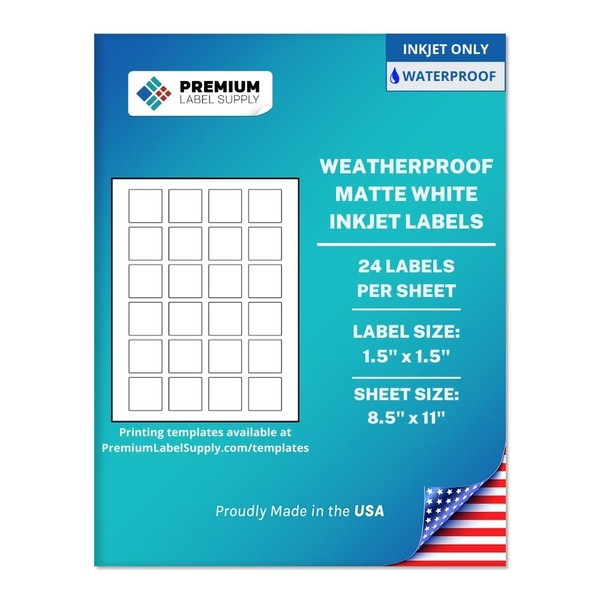 Premium Label Supply Waterproof Matte White Sticker Square Labels –