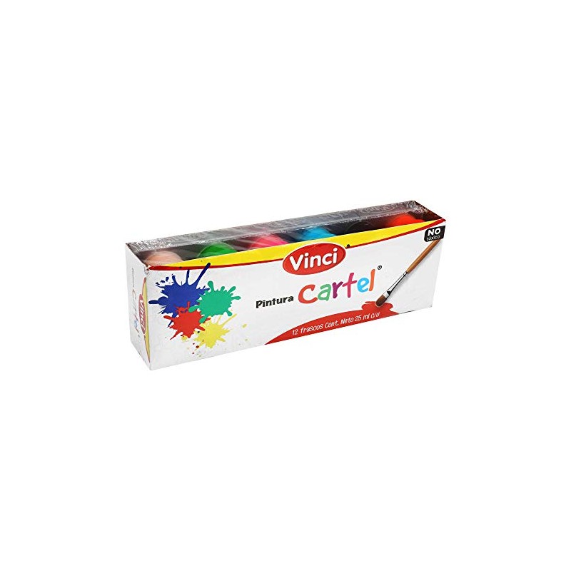 PINTURA VINCI CARTEL 12 PIEZAS DE 25 ML
