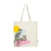 SKAPADORO, Canvas Zip Tote - 100% Cotton, Ecofriendly Printed Tote Bags For Travel, College & Beach, Shopping, Grocery, Easy to Wash Trendy Everyday Shoulder Bag (The Bird)