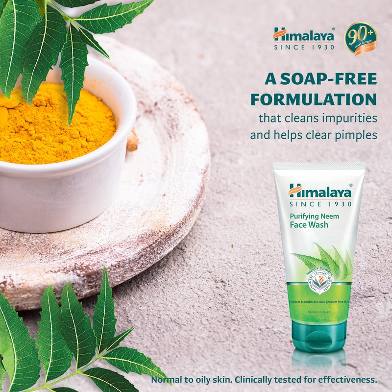 Himalaya Herbal Cleansing, Neem Face Wash, Natural Facial Cleanser with
