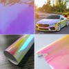 AuMoHall Holographic Rainbow Pink Car Vinyl Wrap Chameleon Color Change