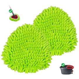 Mop Replace Heads for Ocedar Mop Heads Replacements Easywring 1-Tank System,Spin Mop Replacement Head for Floor Clean,2 Pack Chenille Mop Refills,Washable and Reusable Mop Head Replacement,Green