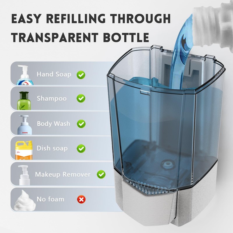 BEZADI Hand Liquid Soap Dispenser Wall Mount 20floz Commercial Single