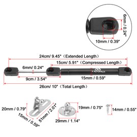 X AUTOHAUX 2pcs 10inch 45N/10Lb Black Universal Gas Spring Shock Lift Supports Gas Struts for RV Car Boat