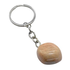 Amazing Gemstone Cream Moonstone Crystal Car Key Holder - Crystals and Healing Stones Car Keys Keychain for Gift for Christmas Stockings Stuffers for Women Men Teen Kids (Tumbled Crystal Keychain)