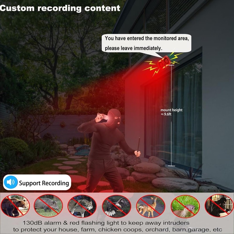QXMH Outdoor Solar Motion Sensor - Motion Sensor Alarm, Dog
