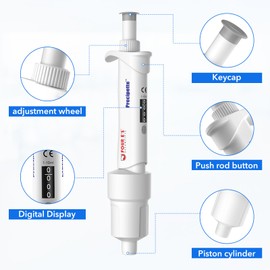 PRECIPETTE Pipette 1-10ml Micropipette Lab Single Channel Pipette High Precision Micro Pipettes Adjustable Volume Pipette with Autoclavable Lower Portion