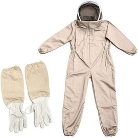 Premium Beekeeping Protective Suit with Gloves, Bee Keeper Gear, Coveralls for Beekeepers, Essential Bee Outfit for Honey Extraction (L)