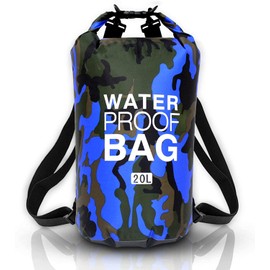 Bolsa Impermeable,Dry Bag 10l 20l 30l con Correa de Hombro Ajustable,Bolsa Estanca Impermeable para Kayak,Rafting,Natación, mochila impermeable para senderismo y deportes acuáticos. (azul, 20L)