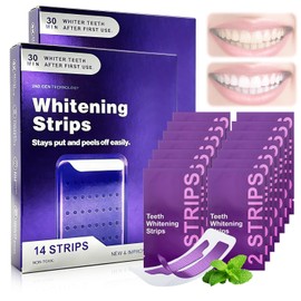 2Pcs Purple Teeth Whitening Strips, Gentle Daily Purple Whitening Strips, Effectively Reduces Stains On Tooth Surfaces for A Brighter Smile（28 Strips）