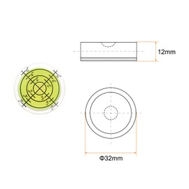 sourcing map 3pcs Round Bubble Level 32x12mm Mini Circular Bullseye Spirit Levels for Leveling Camera Tripod Telescope Workshop Turntable Pictures Frame, Lime