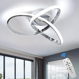 CANEOE Modern Ceiling Light Fixtures,42W Dimmable Flush Mount Led Ceiling Light with Remote Control, Creative Design Close to Ceiling Light for Bedroom Kitchen Living Dining Room Office