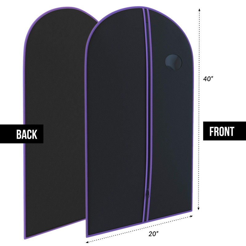 Purple Suit Garment Travel Bags -Heavy Duty and Lightweight 40”