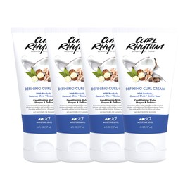 Curl Rhythm Defining Curl Cream - Hair Moisturizer for Curly Hair - Styling Cream for Frizz Control, Bounce, and Shine - Sulfate Free - 4 pc