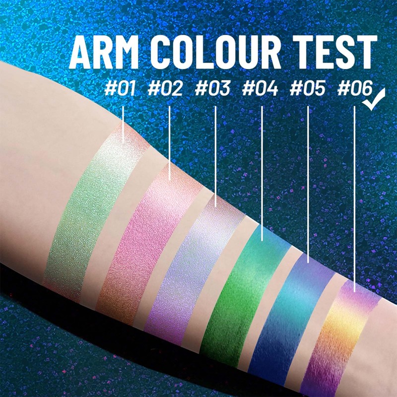 Liquid Chameleon Eyeshadow, Metallic Shimmer Changing Liquid Eyeshadow, Long-Lasting &