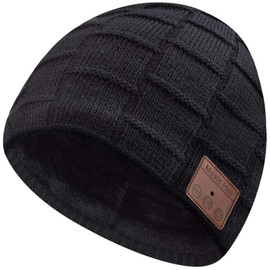 EverPlus Bluetooth Beanie for Men Bluetooth Hat, Mens Gifts, Women Beanie Hat Black