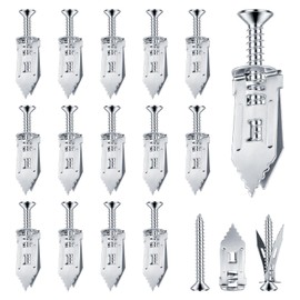 Plasterboard Fixings, 200Pcs Self Drilling Anchor Screws, Anchors Drywall Fixings Metal Wall Plug Expansion Furniture Wall Anchor Fixings Blue White Zinc(100 Anchors + 100 Screws)