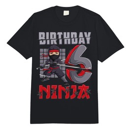 6 Year Old Ninja Birthday Boy 6th Birthday Ninja Party Kids Comfort Colors Adult Heavyweight T-Shirt