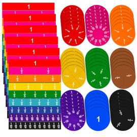 12 Sets Fraction Bars Include 6 Sets Fraction Tiles and 6 Sets Fraction Circles for Math Classroom Foam Fractions Manipulatives Math Manipulatives for Home School Supplies